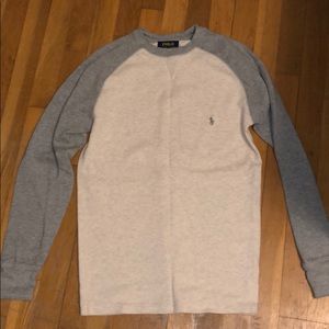Polo White and Grey Long Sleeve Shirt Men’s Small
